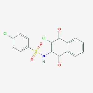 molecular formula C16H9Cl2NO4S B2517768 4-chloro-N-(3-chloro-1,4-dioxo-1,4-dihydronaphthalen-2-yl)benzenesulfonamide CAS No. 850719-04-9