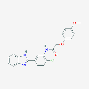 molecular formula C22H18ClN3O3 B251777 N-[5-(1H-benzimidazol-2-yl)-2-chlorophenyl]-2-(4-methoxyphenoxy)acetamide 