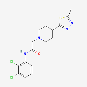 molecular formula C16H18Cl2N4OS B2517773 N-(2,3-dichlorophenyl)-2-(4-(5-methyl-1,3,4-thiadiazol-2-yl)piperidin-1-yl)acetamide CAS No. 1325709-31-6