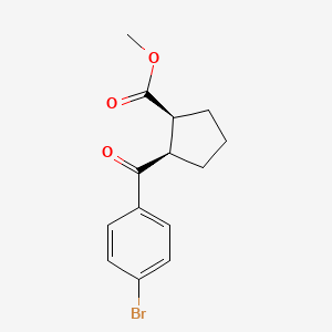 molecular formula C14H15BrO3 B2517778 (1S,2R)-甲基2-(4-溴苯甲酰基)环戊烷羧酸酯，顺式 CAS No. 791594-11-1