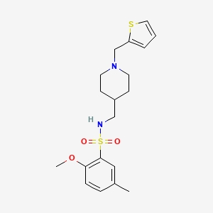 2-methoxy-5-methyl-N-((1-(thiophen-2-ylmethyl)piperidin-4-yl)methyl)benzenesulfonamide