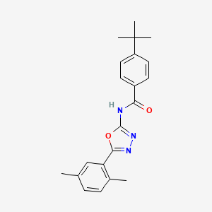 molecular formula C21H23N3O2 B2517786 4-(tert-butyl)-N-(5-(2,5-dimethylphenyl)-1,3,4-oxadiazol-2-yl)benzamide CAS No. 891122-97-7