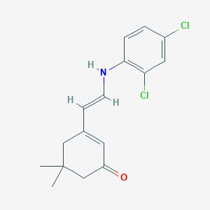 molecular formula C16H17Cl2NO B2517788 3-[2-(2,4-Dichloroanilino)vinyl]-5,5-dimethyl-2-cyclohexen-1-one CAS No. 241146-81-6
