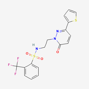 N-(2-(6-oxo-3-(thiophen-2-yl)pyridazin-1(6H)-yl)ethyl)-2-(trifluoromethyl)benzenesulfonamide