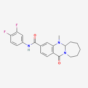 molecular formula C21H21F2N3O2 B2517792 N-(3,4-二氟苯基)-5-甲基-12-氧代-5,5a,6,7,8,9,10,12-八氢氮杂菲并[2,1-b]喹唑啉-3-甲酰胺 CAS No. 1775491-91-2