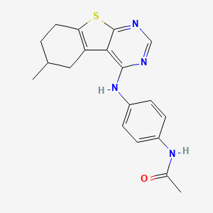 molecular formula C19H20N4OS B2517795 N-{4-[(6-methyl-5,6,7,8-tetrahydro[1]benzothieno[2,3-d]pyrimidin-4-yl)amino]phenyl}acetamide CAS No. 385392-16-5