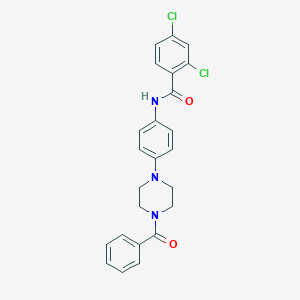 molecular formula C24H21Cl2N3O2 B251780 N-[4-(4-benzoylpiperazin-1-yl)phenyl]-2,4-dichlorobenzamide 