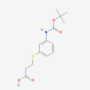 molecular formula C14H19NO4S B2517807 3-[3-[(2-Methylpropan-2-yl)oxycarbonylamino]phenyl]sulfanylpropanoic acid CAS No. 2287318-57-2