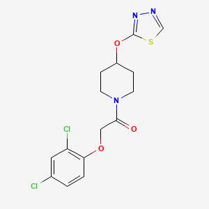 molecular formula C15H15Cl2N3O3S B2517808 1-(4-((1,3,4-Thiadiazol-2-yl)oxy)piperidin-1-yl)-2-(2,4-dichlorophenoxy)ethan-1-one CAS No. 2194846-71-2