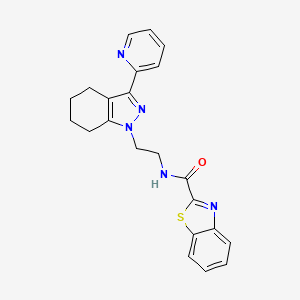 molecular formula C22H21N5OS B2517818 N-(2-(3-(pyridin-2-yl)-4,5,6,7-tetrahydro-1H-indazol-1-yl)ethyl)benzo[d]thiazole-2-carboxamide CAS No. 1797623-65-4