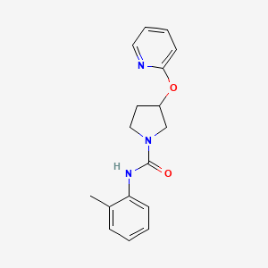 molecular formula C17H19N3O2 B2517820 3-(pyridin-2-yloxy)-N-(o-tolyl)pyrrolidine-1-carboxamide CAS No. 1904019-09-5