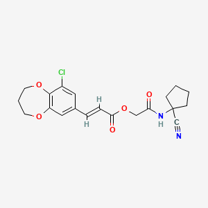 molecular formula C20H21ClN2O5 B2517835 [2-[(1-cyanocyclopentyl)amino]-2-oxoethyl] (E)-3-(6-chloro-3,4-dihydro-2H-1,5-benzodioxepin-8-yl)prop-2-enoate CAS No. 871921-30-1