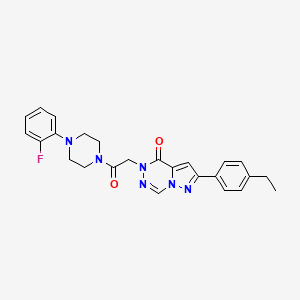 molecular formula C25H25FN6O2 B2517837 2-(4-乙基苯基)-5-(2-(4-(2-氟苯基)哌嗪-1-基)-2-氧代乙基)吡唑并[1,5-d][1,2,4]三嗪-4(5H)-酮 CAS No. 1291847-17-0