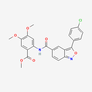 B2517838 Methyl 2-(3-(4-chlorophenyl)benzo[c]isoxazole-5-carboxamido)-4,5-dimethoxybenzoate CAS No. 924823-82-5
