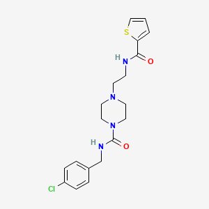 molecular formula C19H23ClN4O2S B2517839 N-(4-氯苄基)-4-(2-(噻吩-2-酰胺)乙基)哌嗪-1-酰胺 CAS No. 1207010-19-2