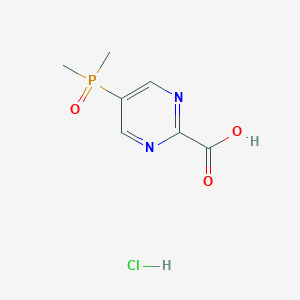 molecular formula C7H10ClN2O3P B2517840 5-二甲基磷酰基嘧啶-2-羧酸；盐酸盐 CAS No. 2580211-10-3