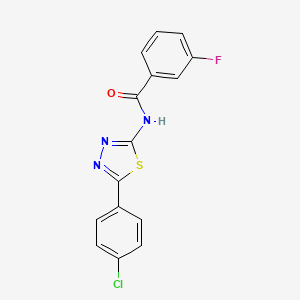 molecular formula C15H9ClFN3OS B2517844 N-[5-(4-氯苯基)-1,3,4-噻二唑-2-基]-3-氟苯甲酰胺 CAS No. 392242-01-2