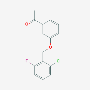 molecular formula C15H12ClFO2 B2517848 1-{3-[(2-Chloro-6-fluorobenzyl)oxy]phenyl}-1-ethanone CAS No. 400878-26-4