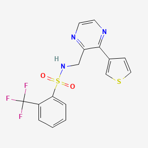 molecular formula C16H12F3N3O2S2 B2517854 N-((3-(噻吩-3-基)吡嗪-2-基)甲基)-2-(三氟甲基)苯磺酰胺 CAS No. 2034539-32-5