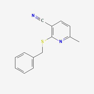 molecular formula C14H12N2S B2517856 2-(Benzylsulfanyl)-6-methylpyridine-3-carbonitrile CAS No. 340816-68-4