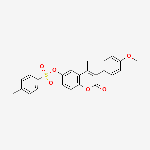 molecular formula C24H20O6S B2517864 3-(4-methoxyphenyl)-4-methyl-2-oxo-2H-chromen-6-yl 4-methylbenzenesulfonate CAS No. 869341-52-6