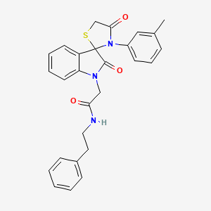 molecular formula C27H25N3O3S B2517865 2-[3'-(3-methylphenyl)-2,4'-dioxospiro[indole-3,2'-[1,3]thiazolidin]-1(2H)-yl]-N-(2-phenylethyl)acetamide CAS No. 894546-51-1