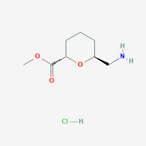 molecular formula C8H16ClNO3 B2517867 (2S,6S)-6-(氨甲基)氧杂烷-2-羧酸甲酯;盐酸盐 CAS No. 2416219-34-4