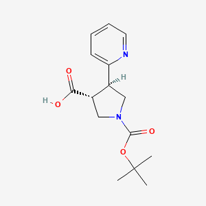 molecular formula C15H20N2O4 B2517873 Boc-反式-4-(2-吡啶基)-吡咯烷-3-羧酸 CAS No. 267876-09-5