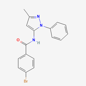 molecular formula C17H14BrN3O B2517883 4-bromo-N-(3-methyl-1-phenyl-1H-pyrazol-5-yl)benzamide CAS No. 416881-65-7