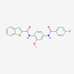 molecular formula C23H17FN2O4 B251789 N-[4-[(4-fluorobenzoyl)amino]-2-methoxyphenyl]-1-benzofuran-2-carboxamide 