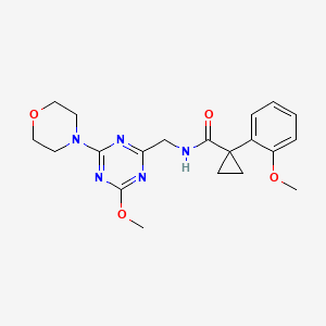 molecular formula C20H25N5O4 B2517897 N-((4-methoxy-6-morpholino-1,3,5-triazin-2-yl)methyl)-1-(2-methoxyphenyl)cyclopropanecarboxamide CAS No. 2034578-98-6