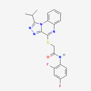 molecular formula C20H17F2N5OS B2517898 N-(2,4-difluorophenyl)-2-[(1-isopropyl[1,2,4]triazolo[4,3-a]quinoxalin-4-yl)thio]acetamide CAS No. 1358192-86-5