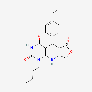 molecular formula C21H23N3O4 B2517919 1-丁基-5-(4-乙基苯基)-5,9-二氢呋喃[3',4':5,6]吡啶并[2,3-d]嘧啶-2,4,6(1H,3H,8H)-三酮 CAS No. 869465-40-7