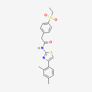 molecular formula C21H22N2O3S2 B2517922 N-(4-(2,4-二甲苯基)噻唑-2-基)-2-(4-(乙磺酰基)苯基)乙酰胺 CAS No. 919757-40-7