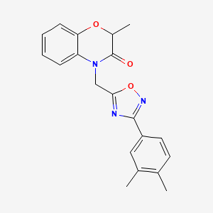 molecular formula C20H19N3O3 B2517927 4-{[3-(3,4-Dimethylphenyl)-1,2,4-oxadiazol-5-yl]methyl}-2-methyl-3,4-dihydro-2H-1,4-benzoxazin-3-on CAS No. 1105251-19-1