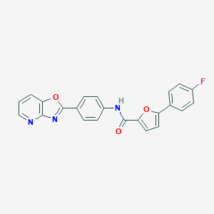 molecular formula C23H14FN3O3 B251793 5-(4-fluorophenyl)-N-(4-[1,3]oxazolo[4,5-b]pyridin-2-ylphenyl)-2-furamide 