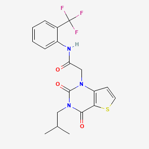 molecular formula C19H18F3N3O3S B2517932 2-[3-(2-甲基丙基)-2,4-二氧代-3,4-二氢噻吩并[3,2-d]嘧啶-1(2H)-基]-N-[2-(三氟甲基)苯基]乙酰胺 CAS No. 1261016-30-1