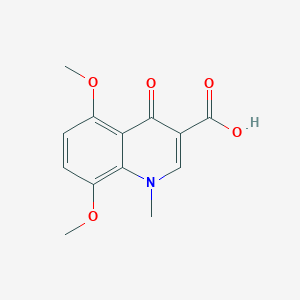 molecular formula C13H13NO5 B2517935 5,8-Dimethoxy-1-methyl-4-oxo-1,4-dihydroquinoline-3-carboxylic acid CAS No. 1216199-72-2