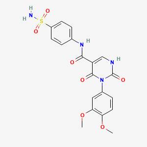 molecular formula C19H18N4O7S B2517937 3-(3,4-dimethoxyphenyl)-2,4-dioxo-N-(4-sulfamoylphenyl)-1H-pyrimidine-5-carboxamide CAS No. 896679-81-5