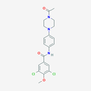 molecular formula C20H21Cl2N3O3 B251794 N-[4-(4-acetylpiperazin-1-yl)phenyl]-3,5-dichloro-4-methoxybenzamide 