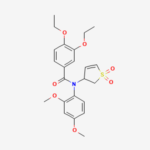 molecular formula C23H27NO7S B2517941 N-(2,4-二甲氧基苯基)-N-(1,1-二氧化-2,3-二氢噻吩-3-基)-3,4-二乙氧基苯甲酰胺 CAS No. 863443-28-1