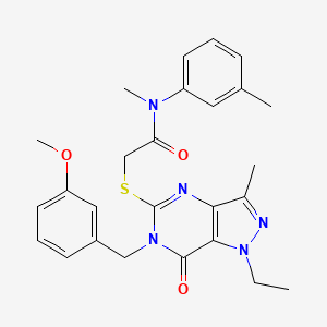 2-((1-ethyl-6-(3-methoxybenzyl)-3-methyl-7-oxo-6,7-dihydro-1H-pyrazolo[4,3-d]pyrimidin-5-yl)thio)-N-methyl-N-(m-tolyl)acetamide