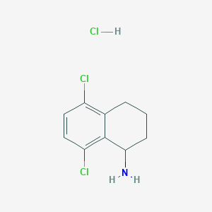 molecular formula C10H12Cl3N B2517944 5,8-Dichloro-1,2,3,4-tetrahydronaphthalen-1-amine;hydrochloride CAS No. 2408959-42-0