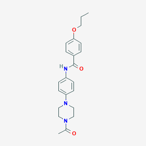 molecular formula C22H27N3O3 B251796 N-[4-(4-acetylpiperazin-1-yl)phenyl]-4-propoxybenzamide 