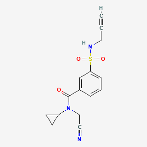 molecular formula C15H15N3O3S B2517960 N-(cyanomethyl)-N-cyclopropyl-3-[(prop-2-yn-1-yl)sulfamoyl]benzamide CAS No. 1252541-86-8