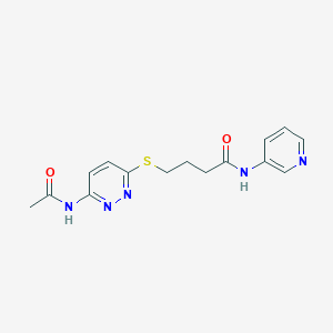 molecular formula C15H17N5O2S B2517969 4-((6-乙酰氨基哒嗪-3-基)硫代)-N-(吡啶-3-基)丁酰胺 CAS No. 1105210-10-3
