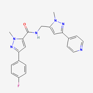 5-(4-Fluorophenyl)-2-methyl-N-[(2-methyl-5-pyridin-4-ylpyrazol-3-yl)methyl]pyrazole-3-carboxamide