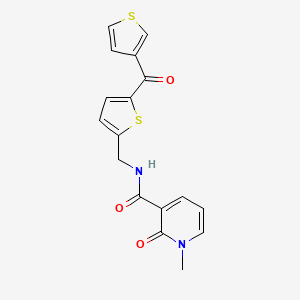 1-methyl-2-oxo-N-((5-(thiophene-3-carbonyl)thiophen-2-yl)methyl)-1,2-dihydropyridine-3-carboxamide