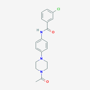 molecular formula C19H20ClN3O2 B251798 N-[4-(4-Acetyl-piperazin-1-yl)-phenyl]-3-chloro-benzamide 