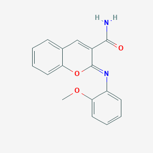 (2Z)-2-[(2-methoxyphenyl)imino]-2H-chromene-3-carboxamide